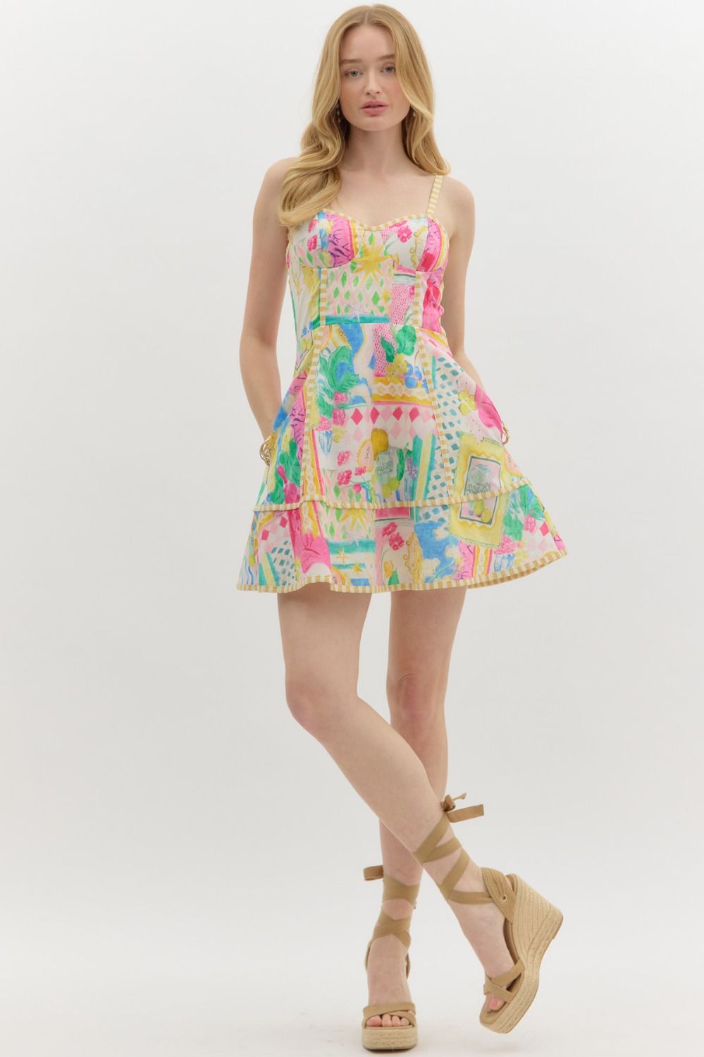 Henley Resort Print Mini Dress