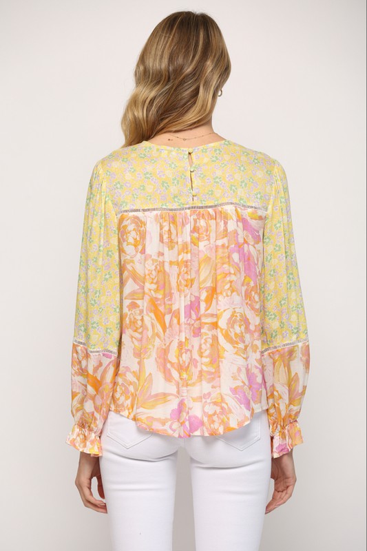 Elissa Mixed Print Top