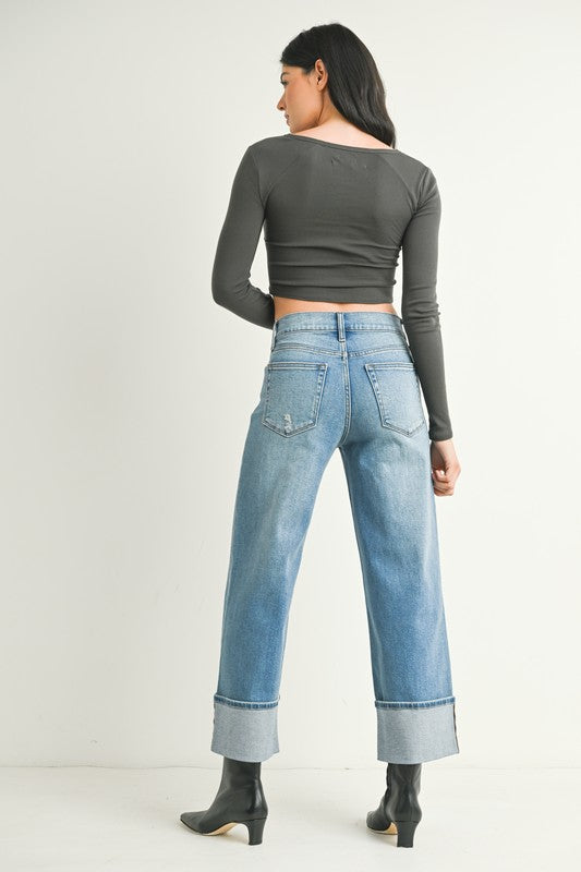 Finn Cuffed Crop Denim
