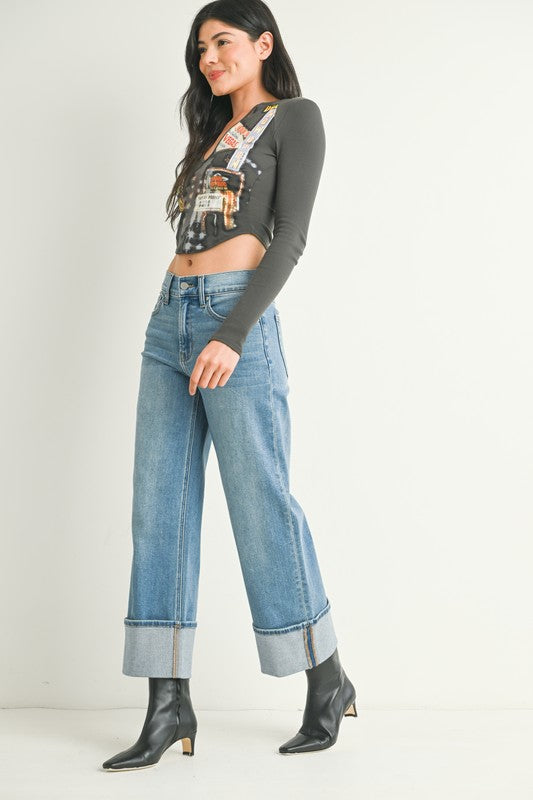 Finn Cuffed Crop Denim