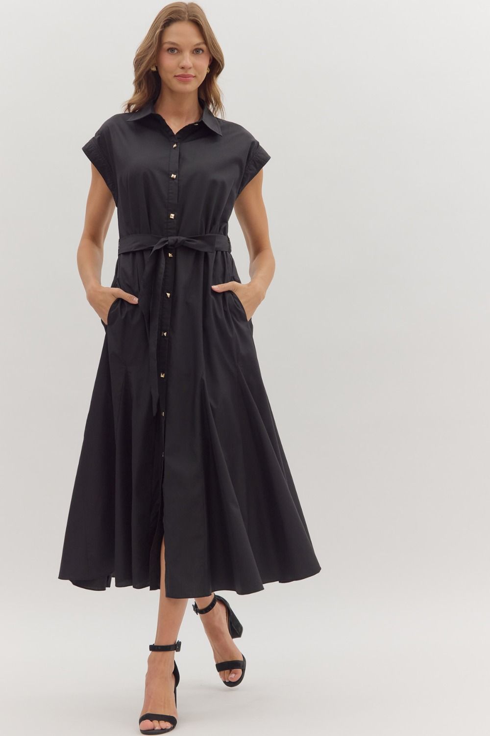 Lauren Cap Sleeve Midi Dress