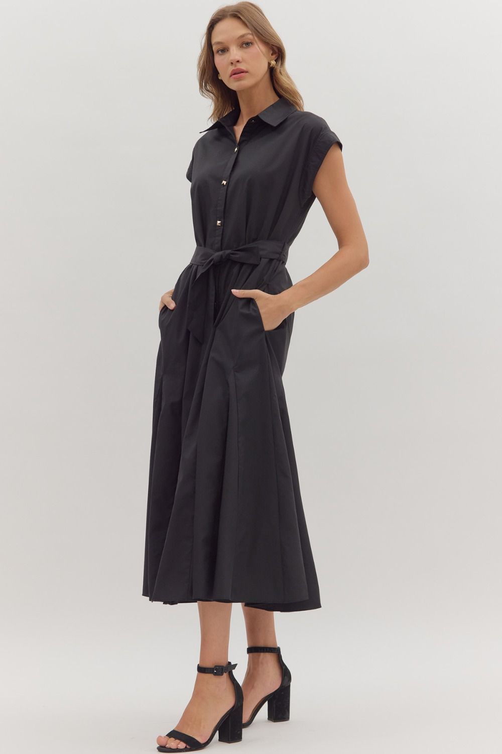Lauren Cap Sleeve Midi Dress
