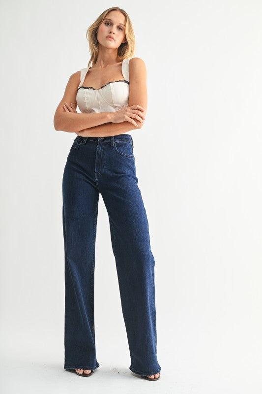 Crystal Palazzo Jeans (Dark Denim)