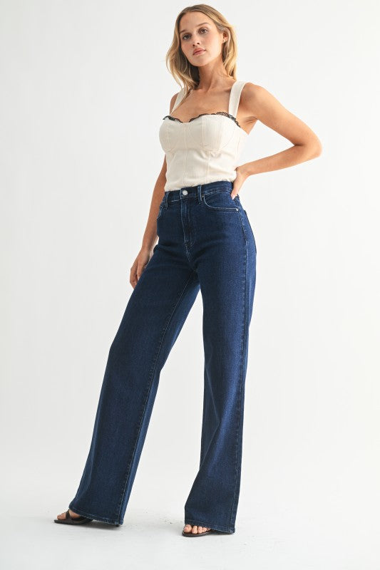 Crystal Palazzo Jeans (Dark Denim)