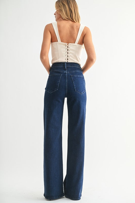 Crystal Palazzo Jeans (Dark Denim)