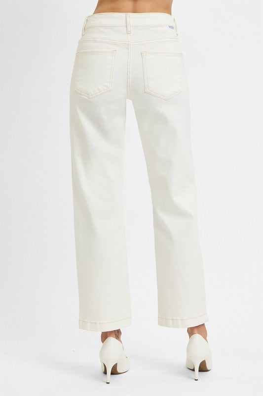 Haley Mid Rise Ankle Straight Jeans