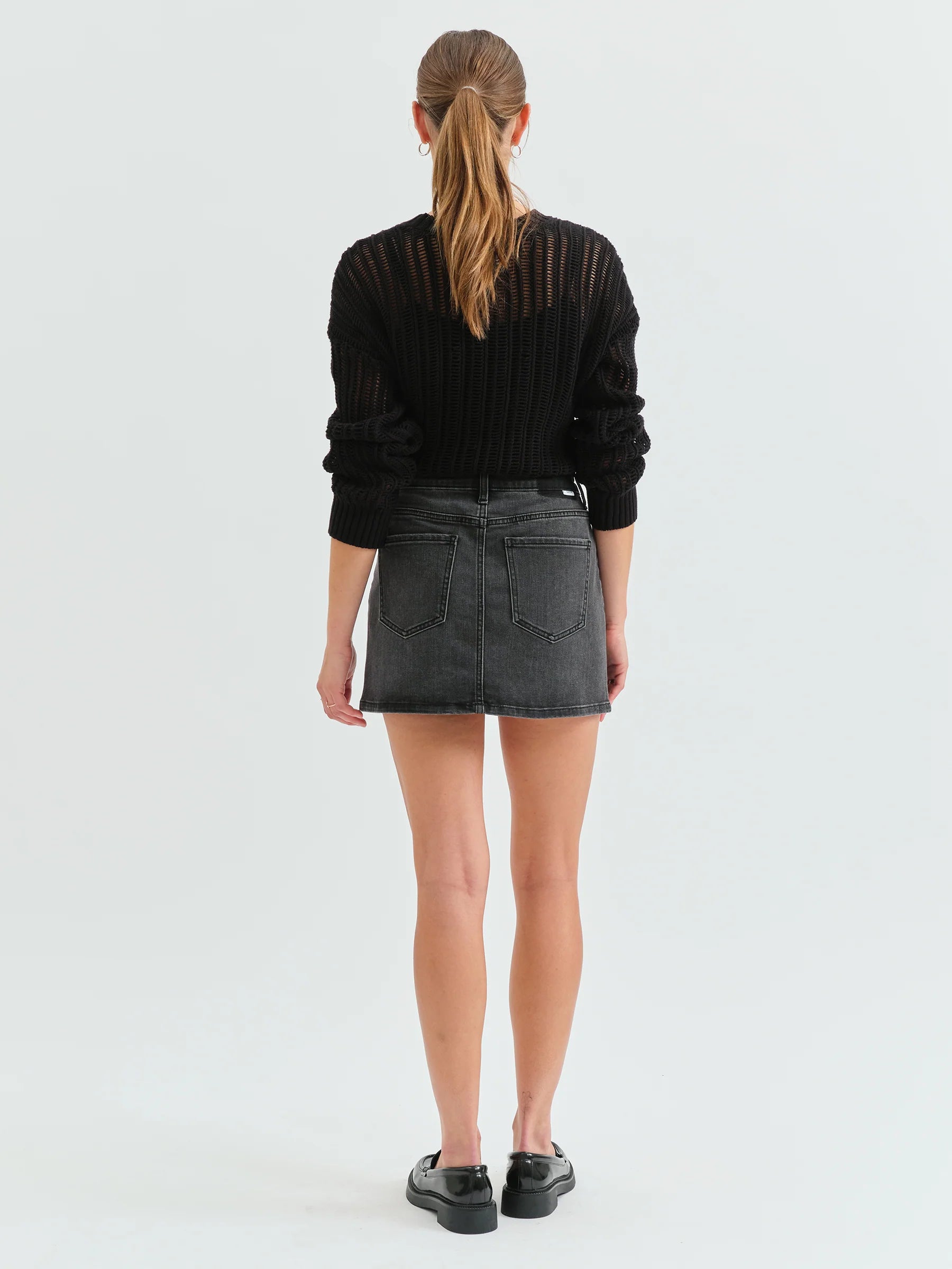 Malibu Mid Waist Mini Denim Skirt