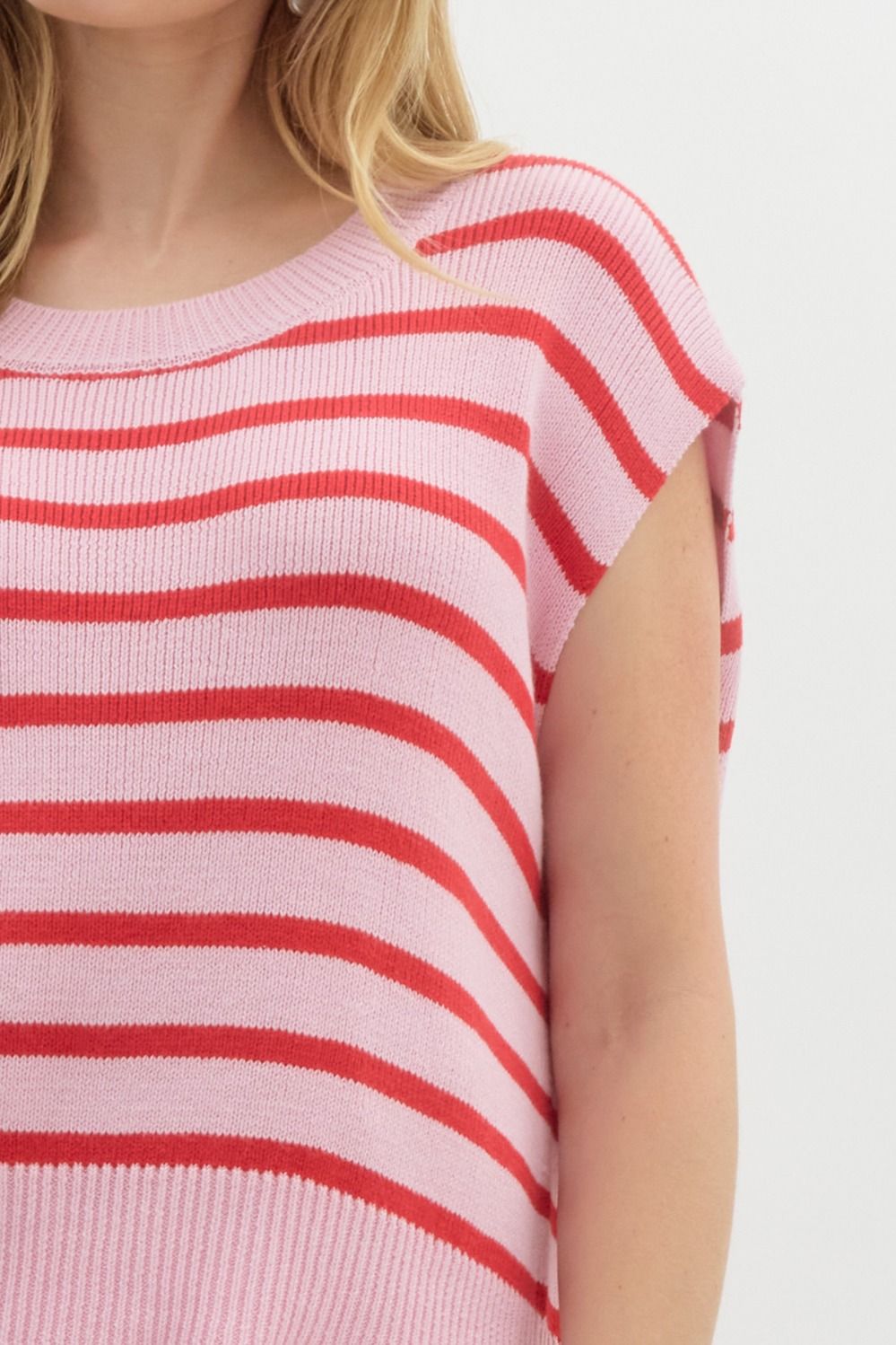 Marissa Knit Striped Top (Pink)