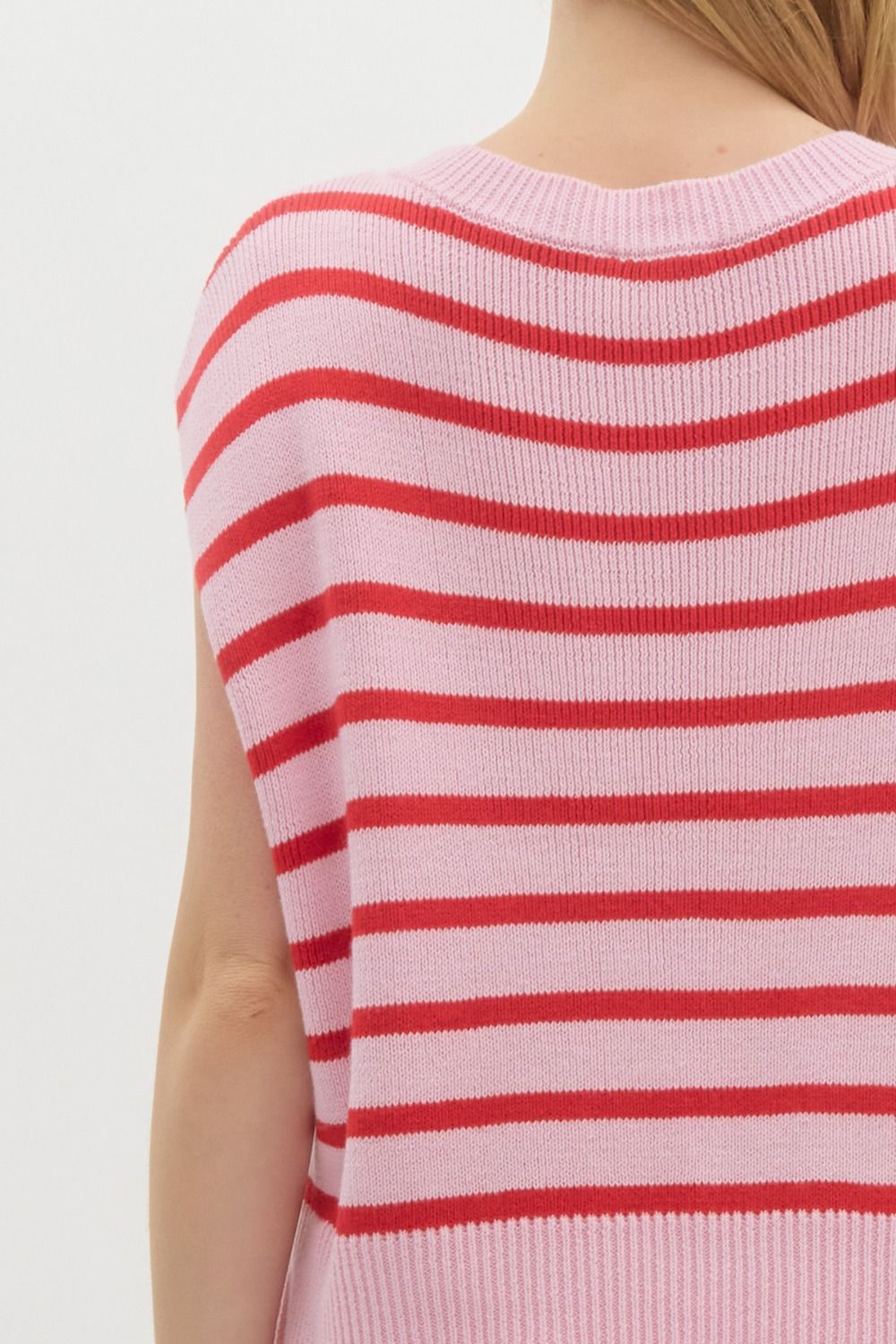 Marissa Knit Striped Top (Pink)
