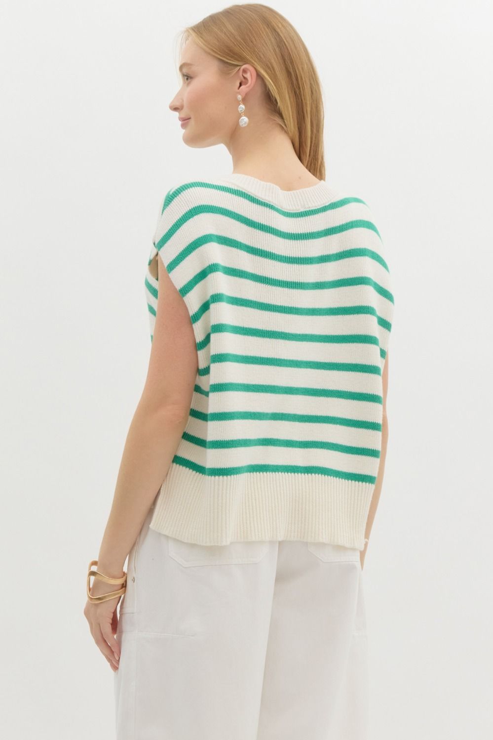 Marissa Knit Striped Top (Green)
