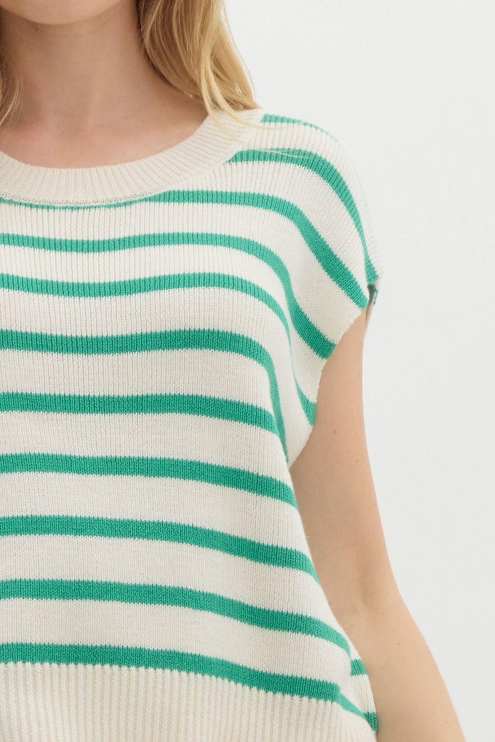 Marissa Knit Striped Top (Green)