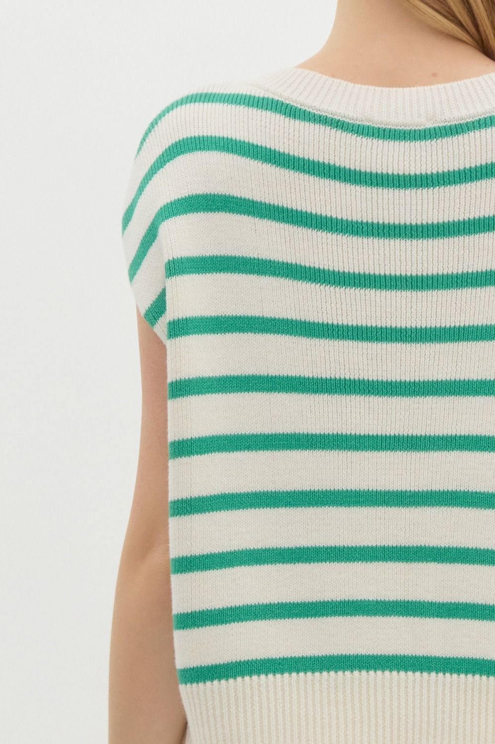 Marissa Knit Striped Top (Green)