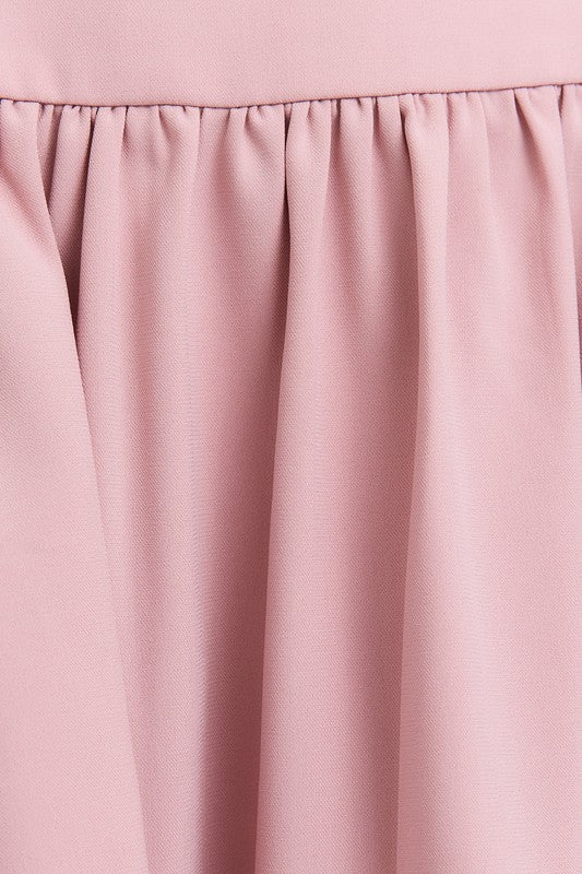 Leelee Balloon Hem Mini Dress (Pink)