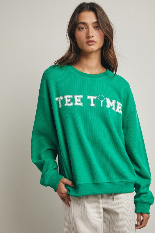 Tee Time Ribbed Knit Top