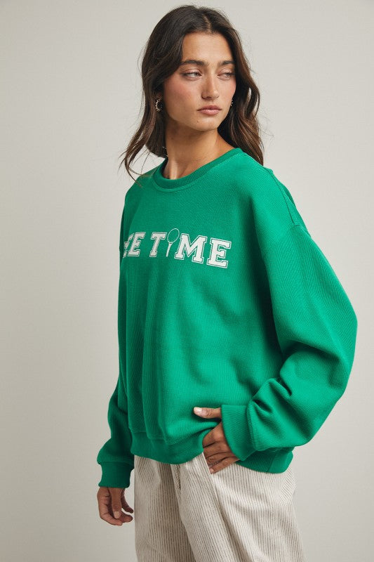 Tee Time Ribbed Knit Top