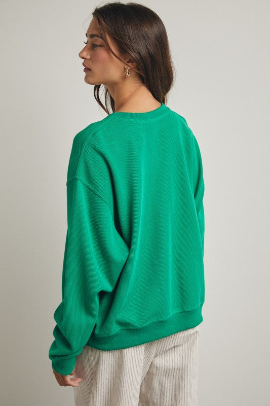 Tee Time Ribbed Knit Top