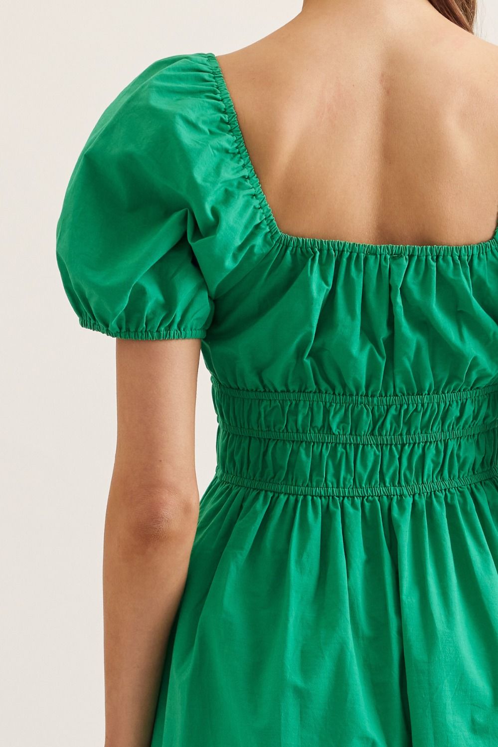 Sheri Puff Sleeve Eyelet Midi Dress