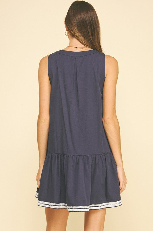 Lindsay Embroidered Mini Dress