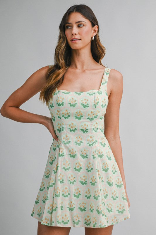 Lyudmila Floral Flared Mini Dress