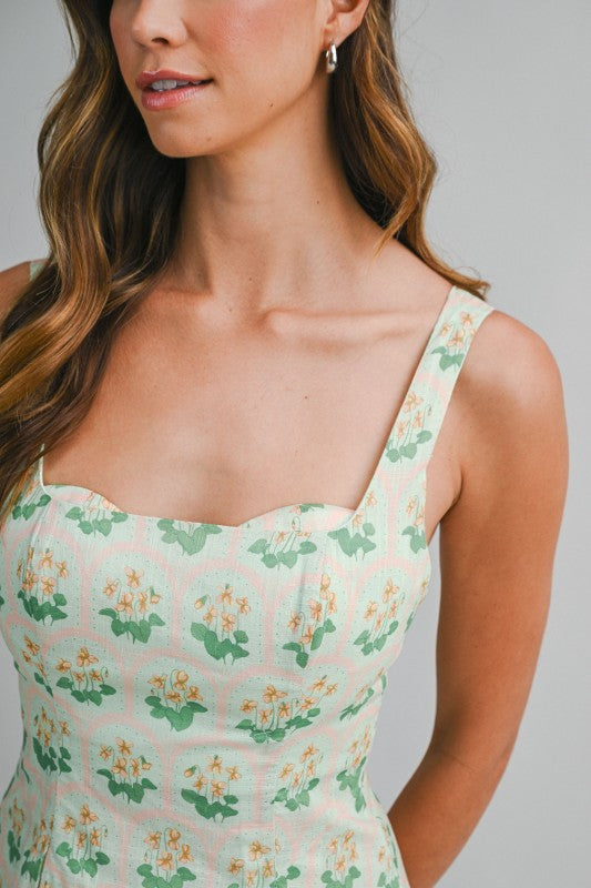 Lyudmila Floral Flared Mini Dress