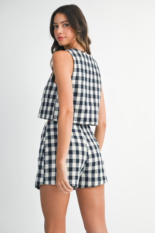 Alina Gingham Scallop Set