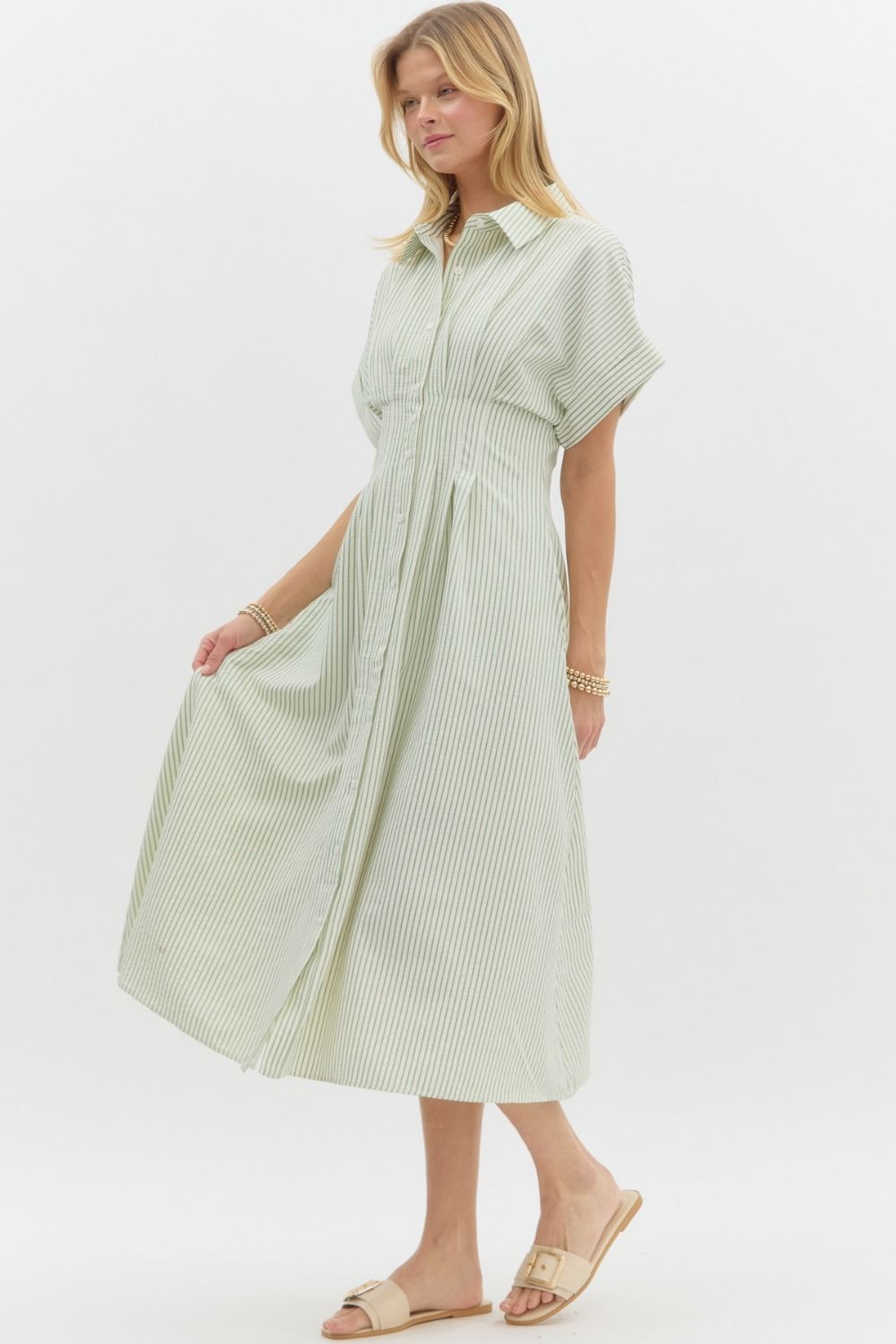 Helena Striped Midi Dress