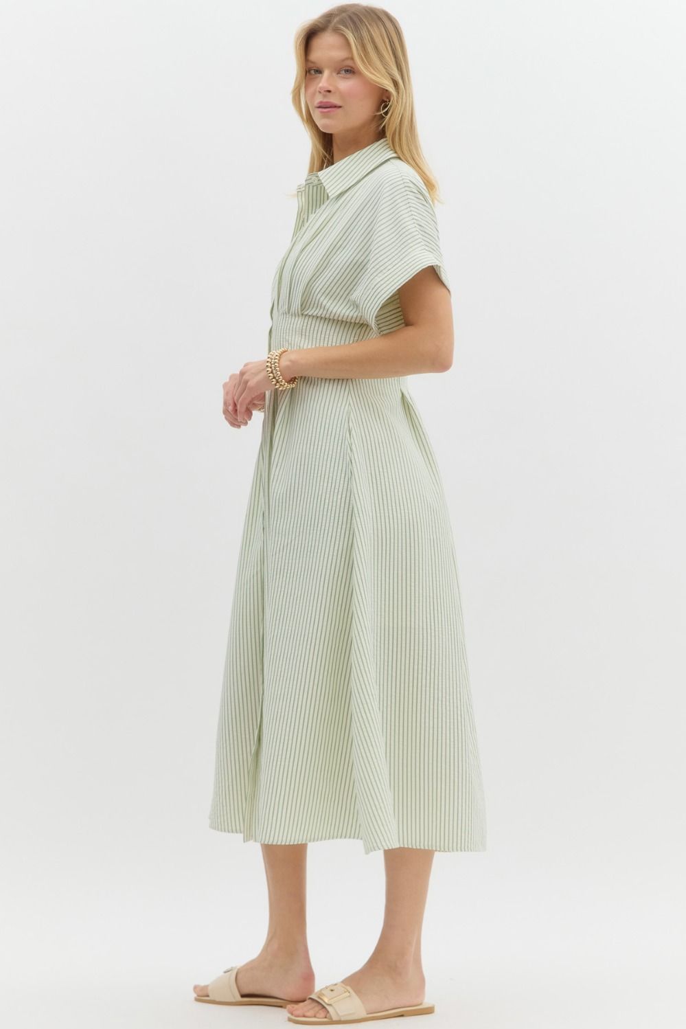 Helena Striped Midi Dress