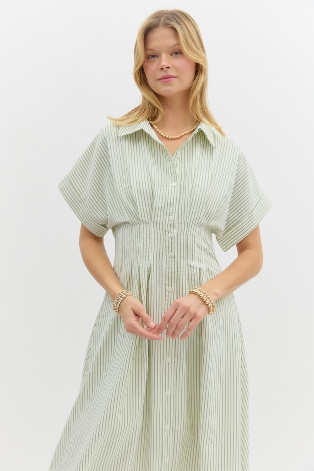 Helena Striped Midi Dress