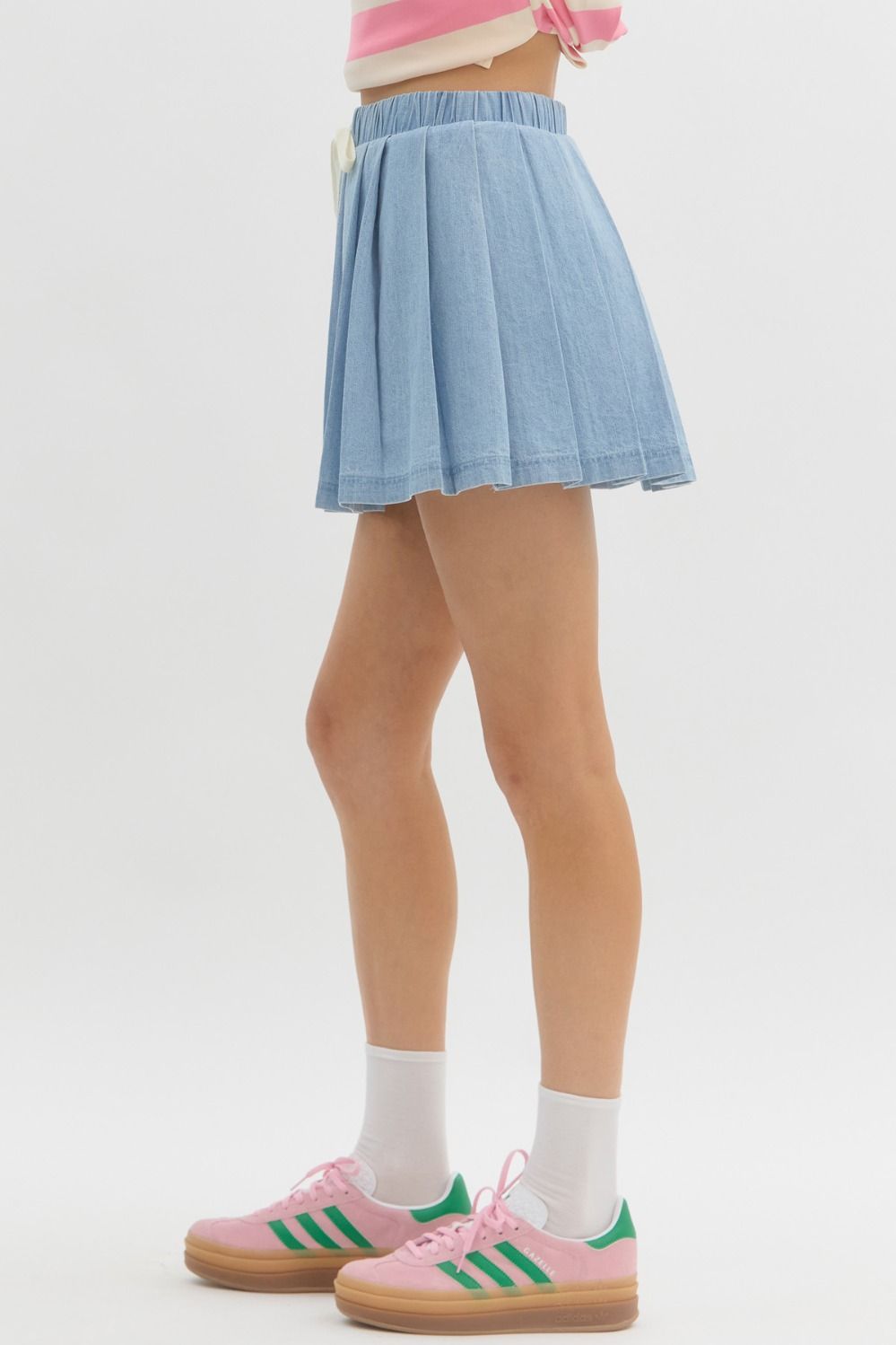 Addie Denim Pleated Skort
