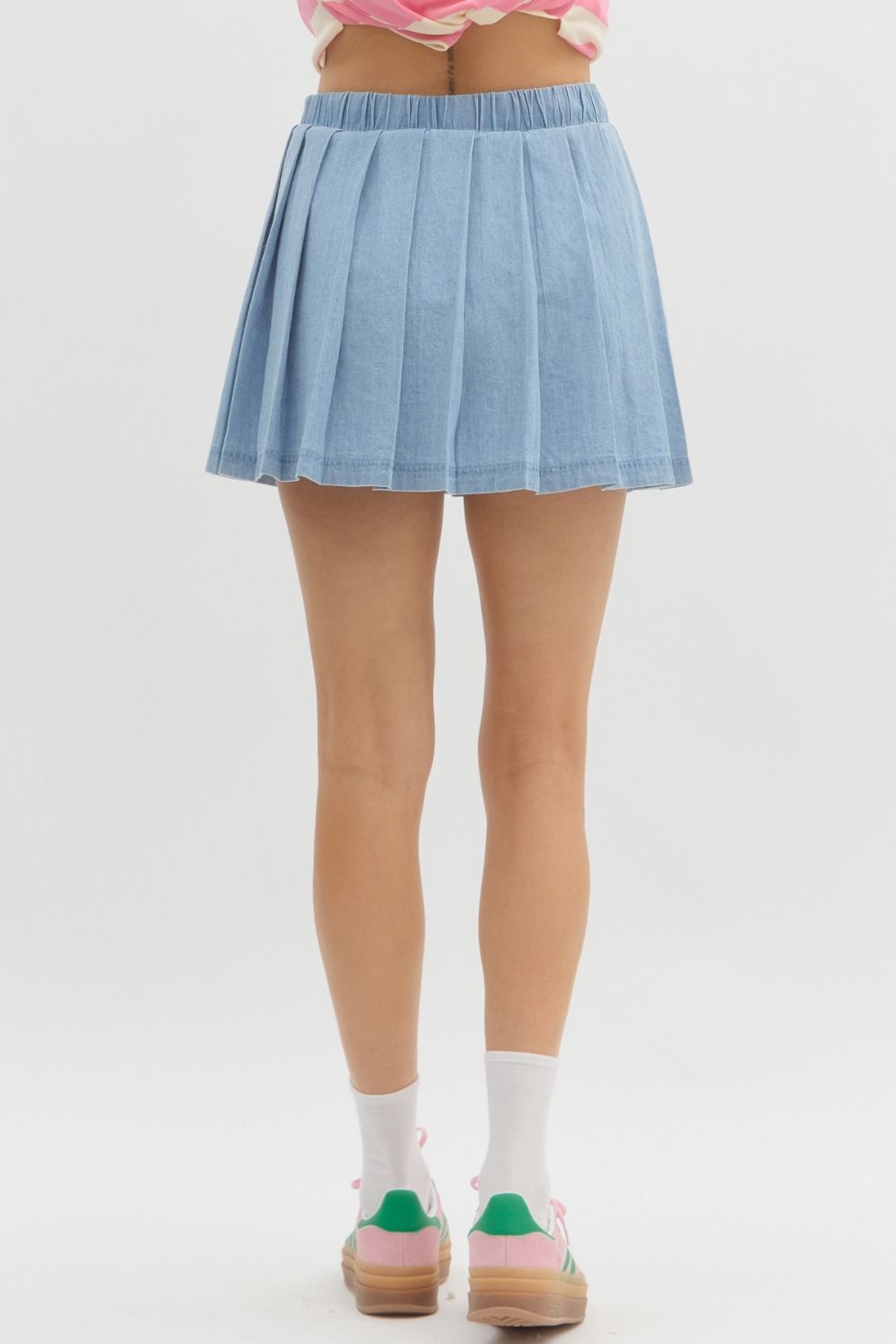 Addie Denim Pleated Skort