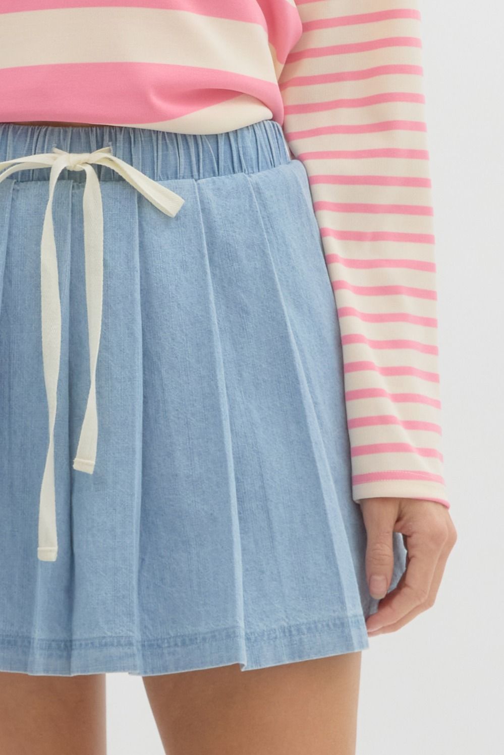 Addie Denim Pleated Skort