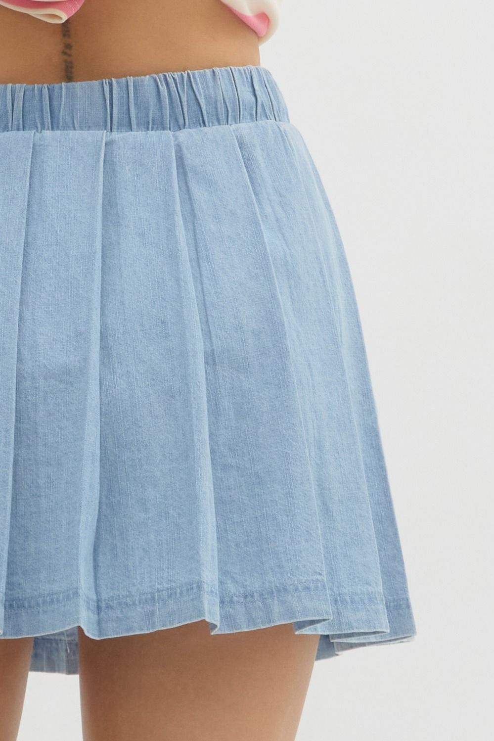 Addie Denim Pleated Skort