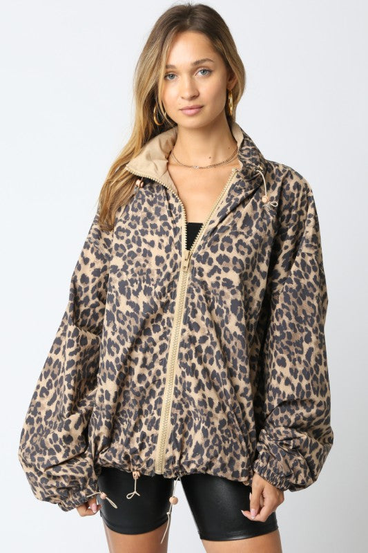 Candie Leopard Oversized Rain Jacket