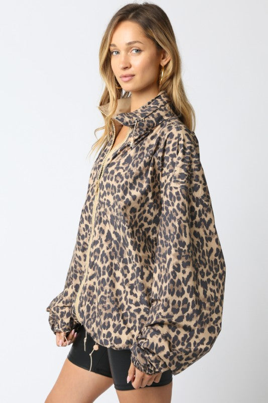 Candie Leopard Oversized Rain Jacket