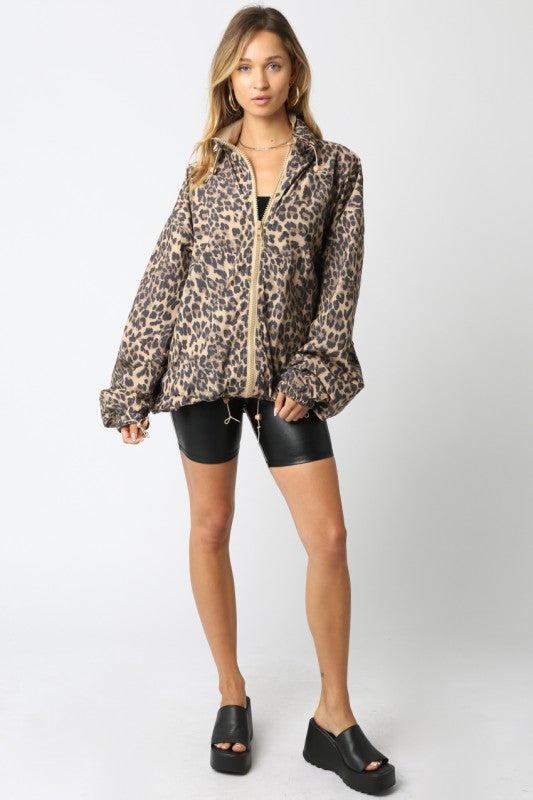Candie Leopard Oversized Rain Jacket