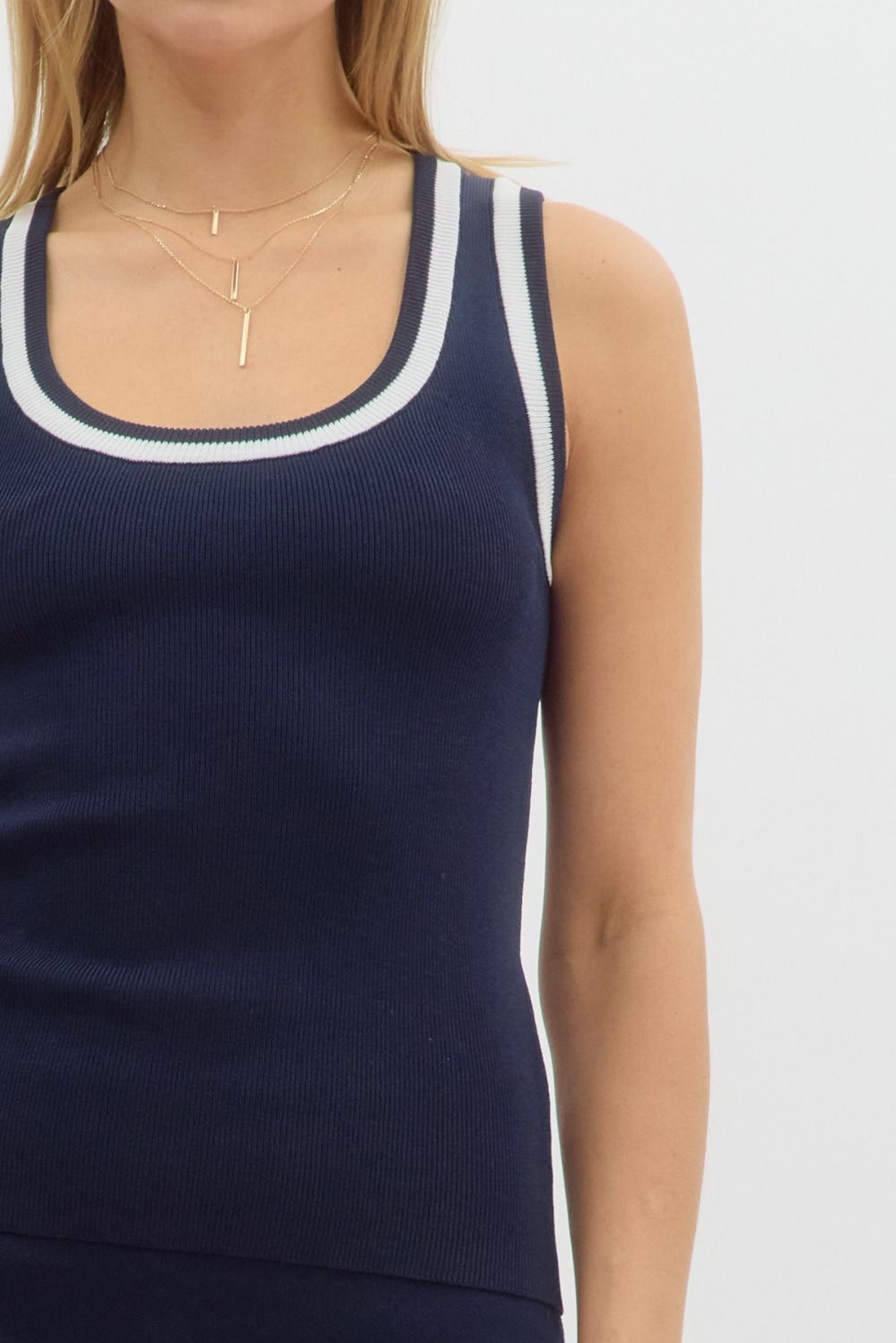 Skye Knit Tank Top (Navy)