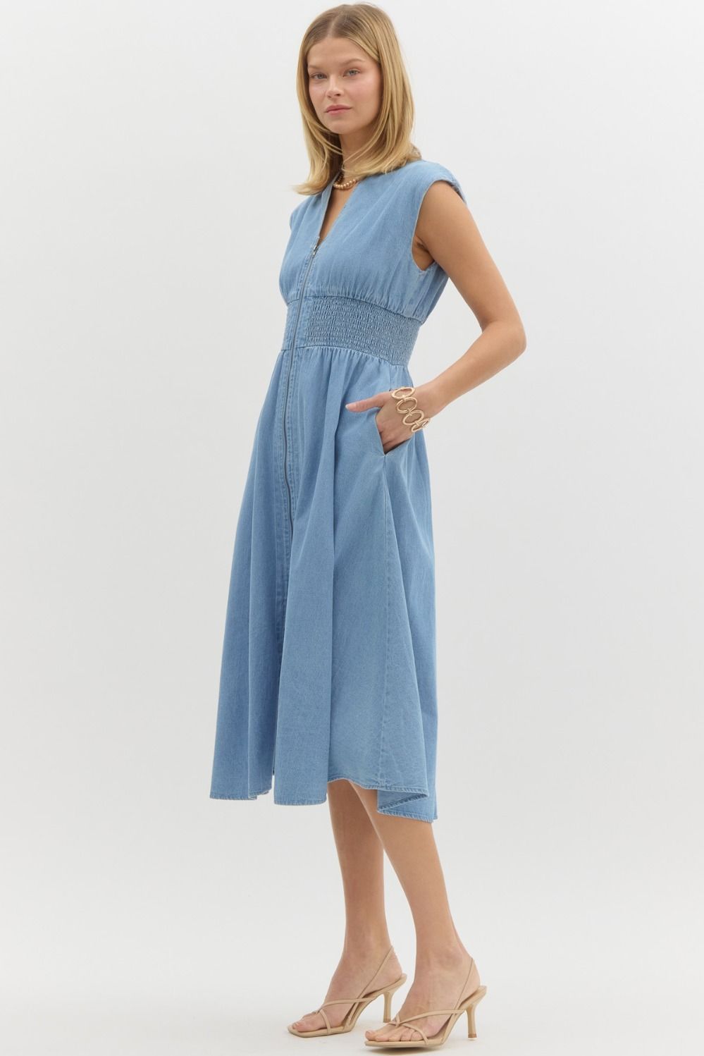 Johanna Zip Up Midi Dress