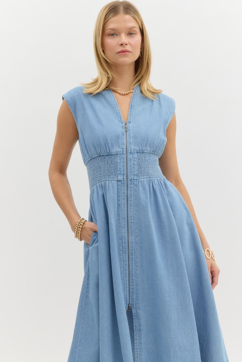 Johanna Zip Up Midi Dress
