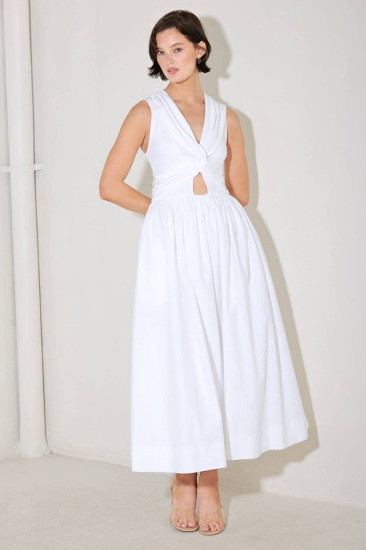 Catey Twist Front Midi Dress