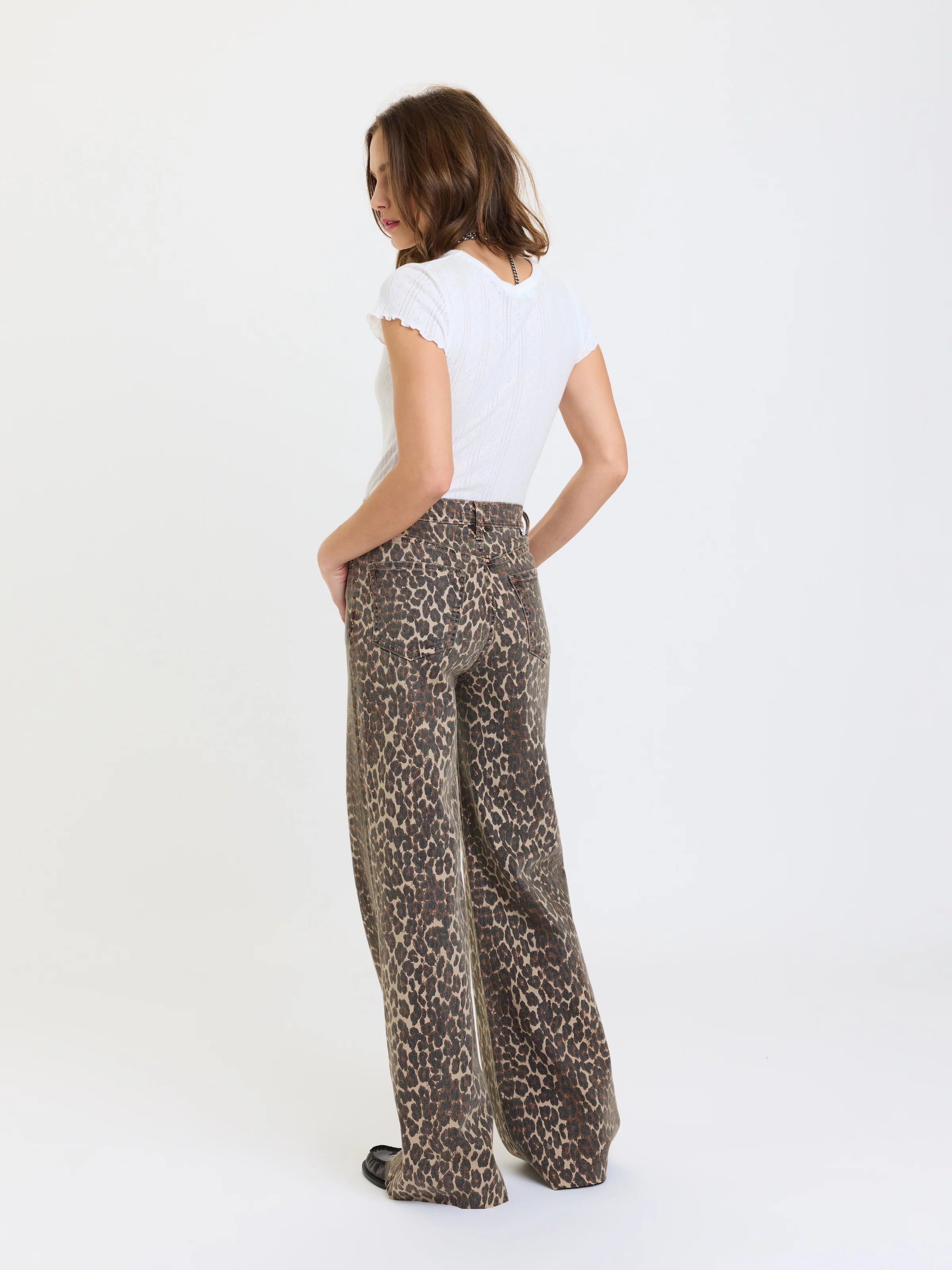 Far Out Wide Leg Jean - Leopard (DAZE Denim)