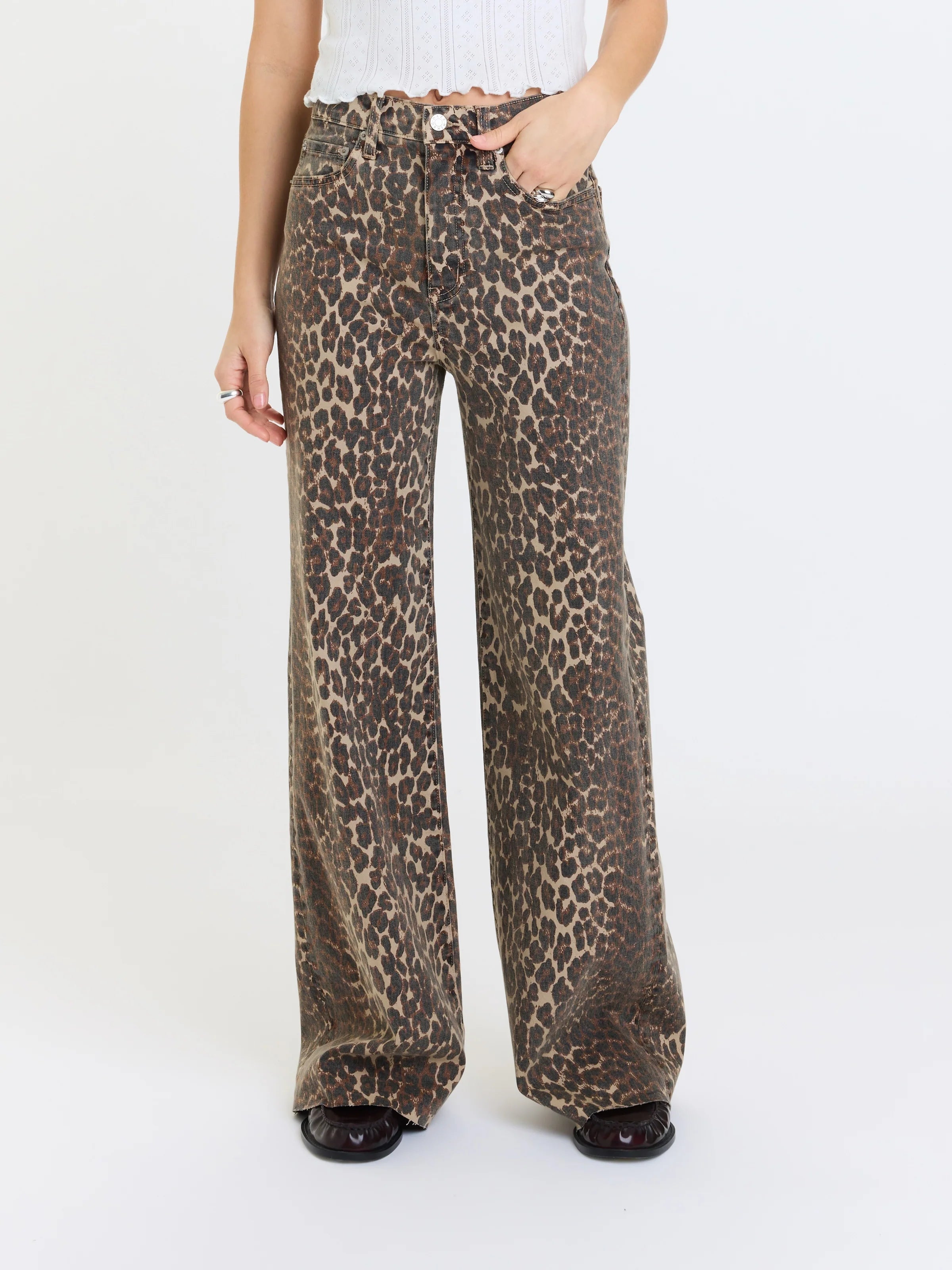 Far Out Wide Leg Jean - Leopard (DAZE Denim)