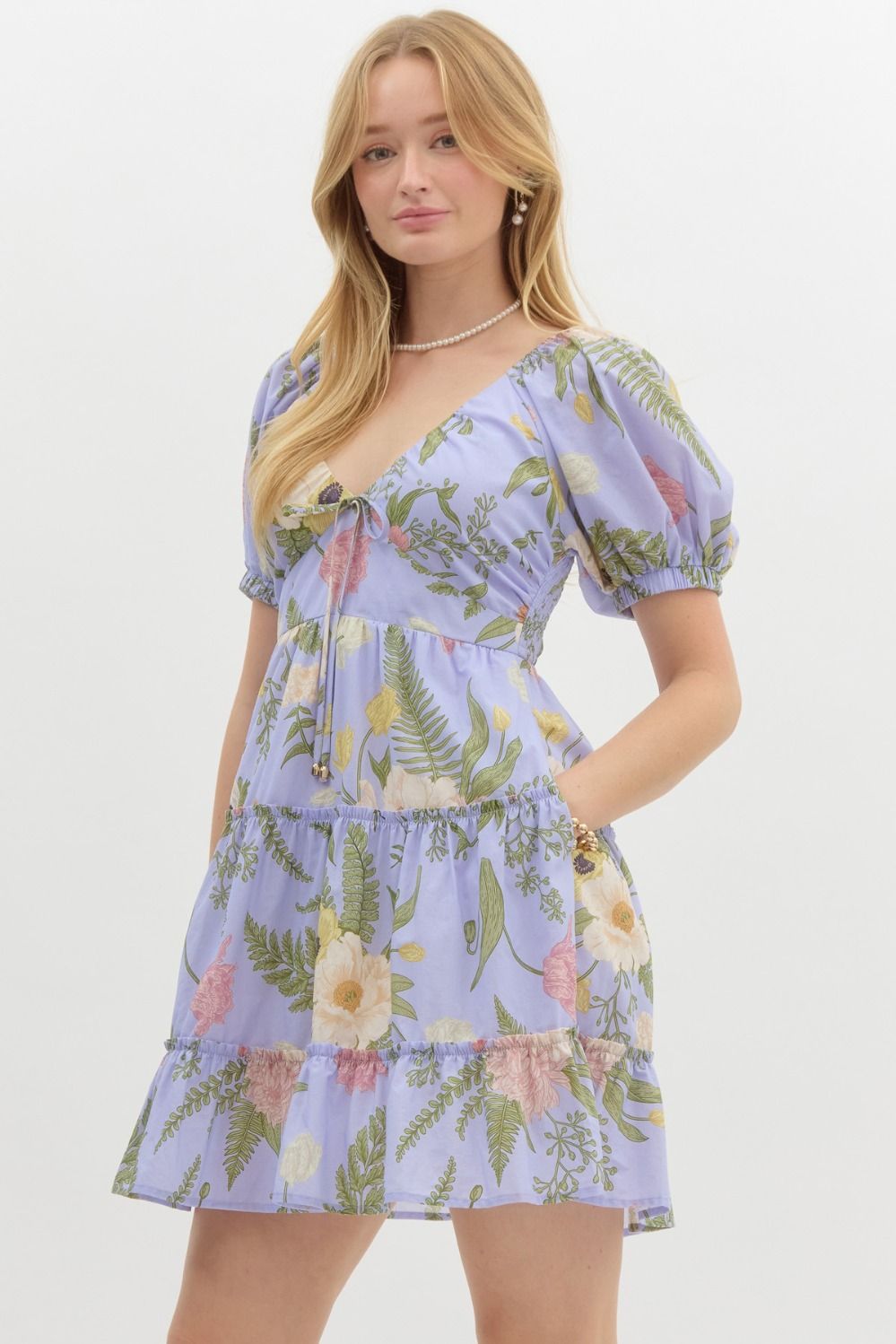 Chelsie Floral Puff Sleeve Dress