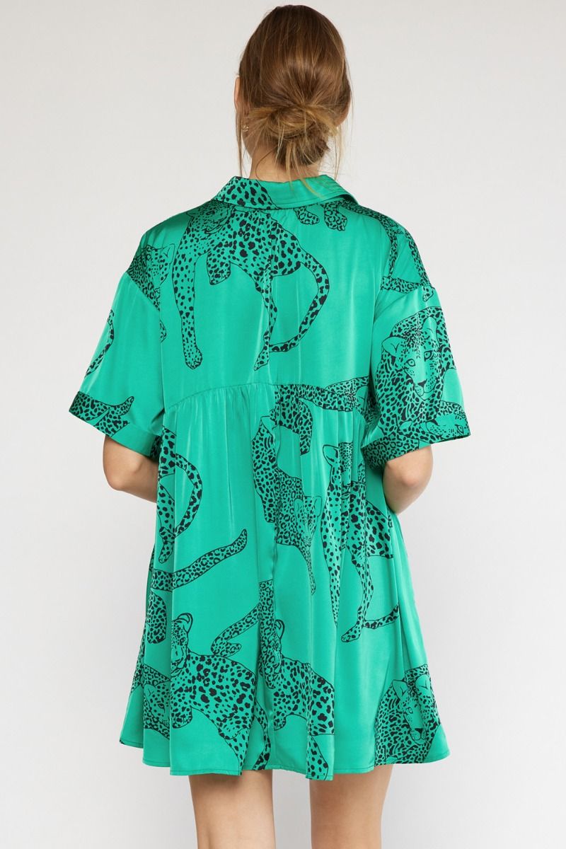 Marisa Leopard Dress (Green)