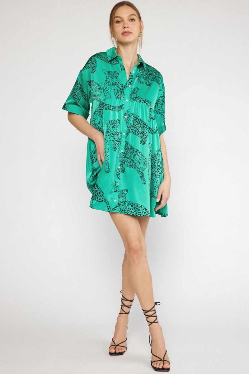 Marisa Leopard Dress (Green)