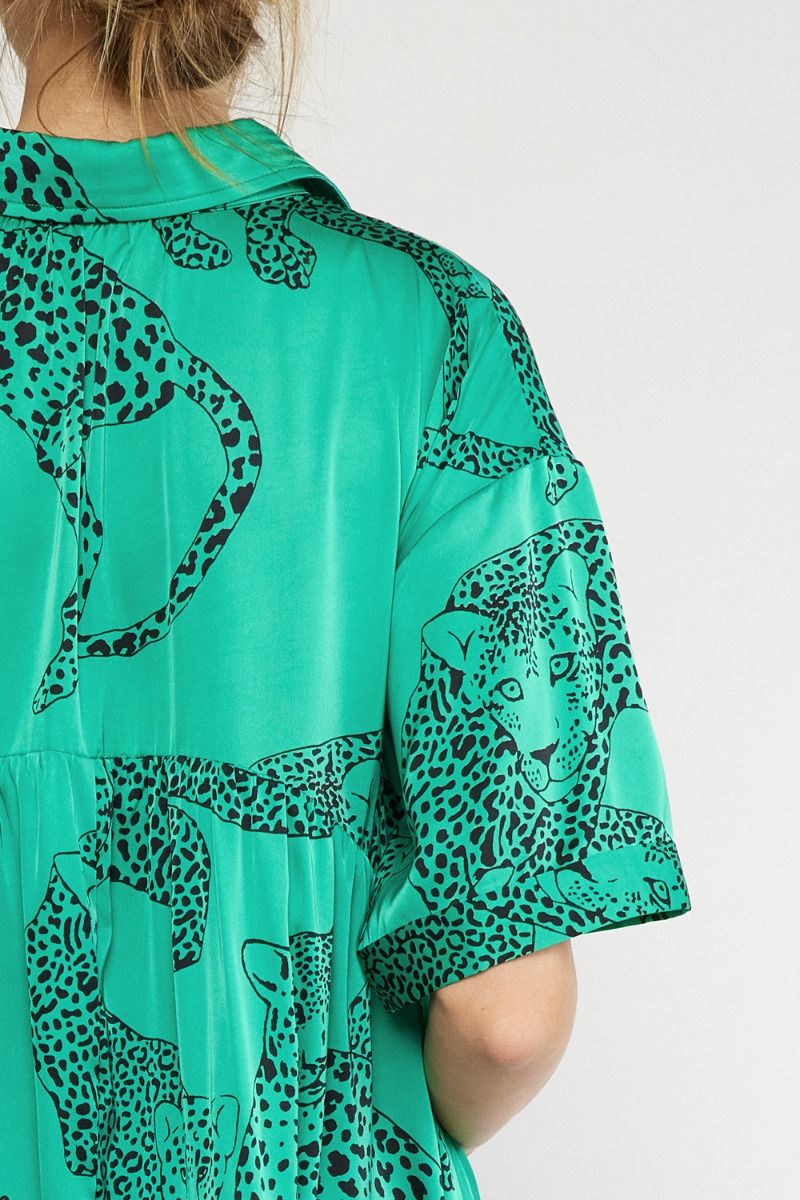 Marisa Leopard Dress (Green)