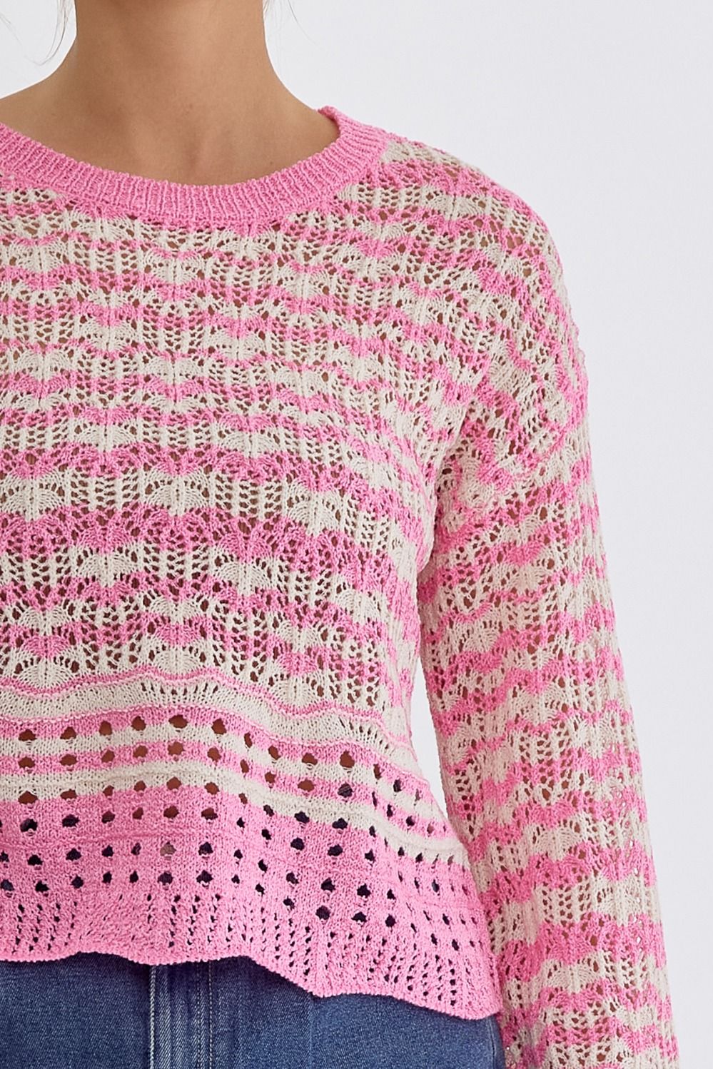 Trudy Striped Sweater (Pink)