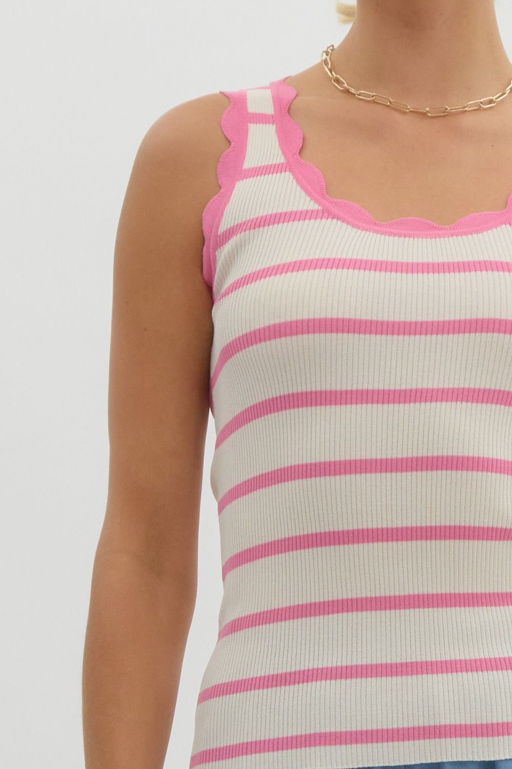 Laila Scalloped Tank (Pink)
