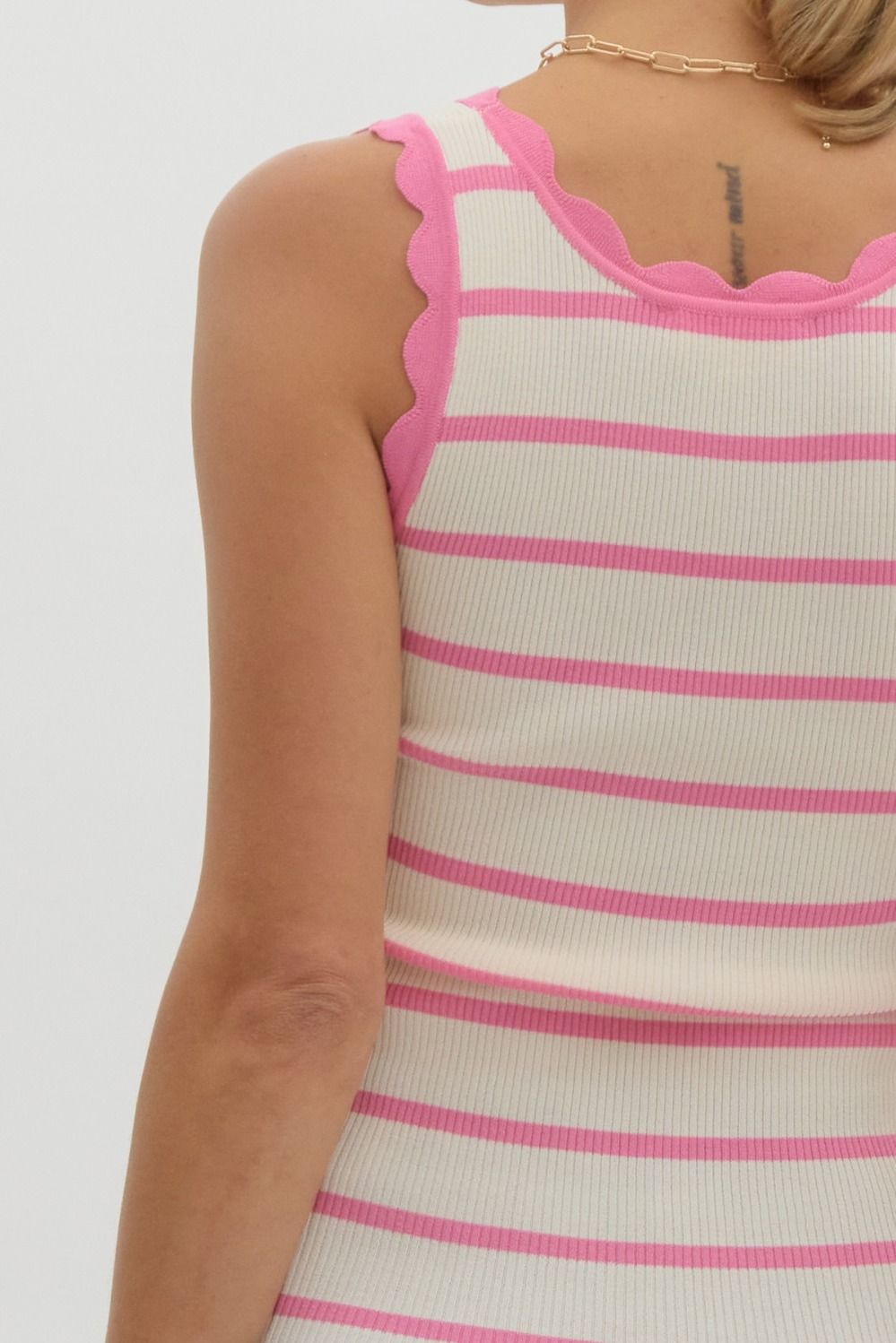 Laila Scalloped Tank (Pink)