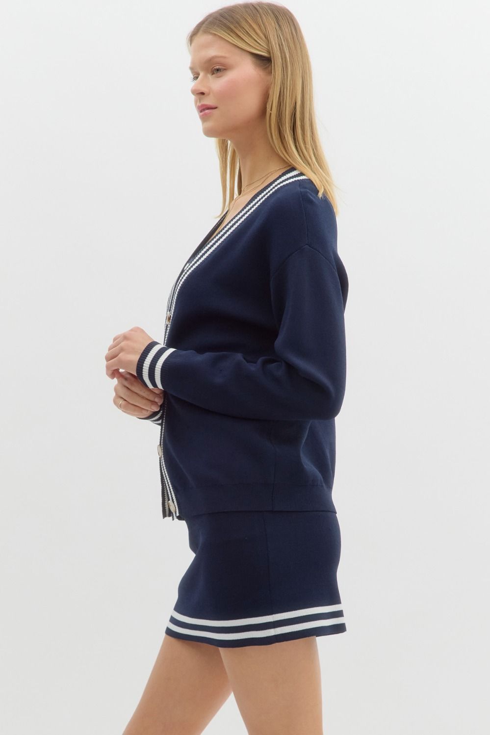 Polly Knit Cardigan (Navy)