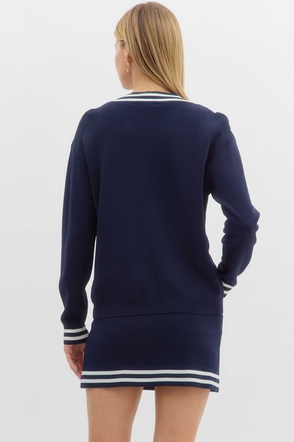 Polly Knit Cardigan (Navy)